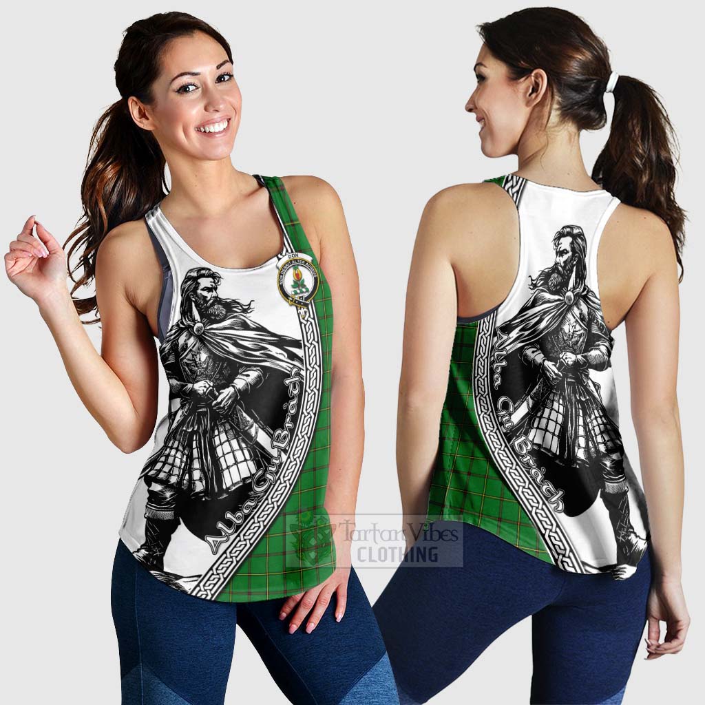 Don Tartan Clan Crest Women's Racerback Tanks with Highlander Warrior Celtic Style 4XL - Tartan Vibes Clothing