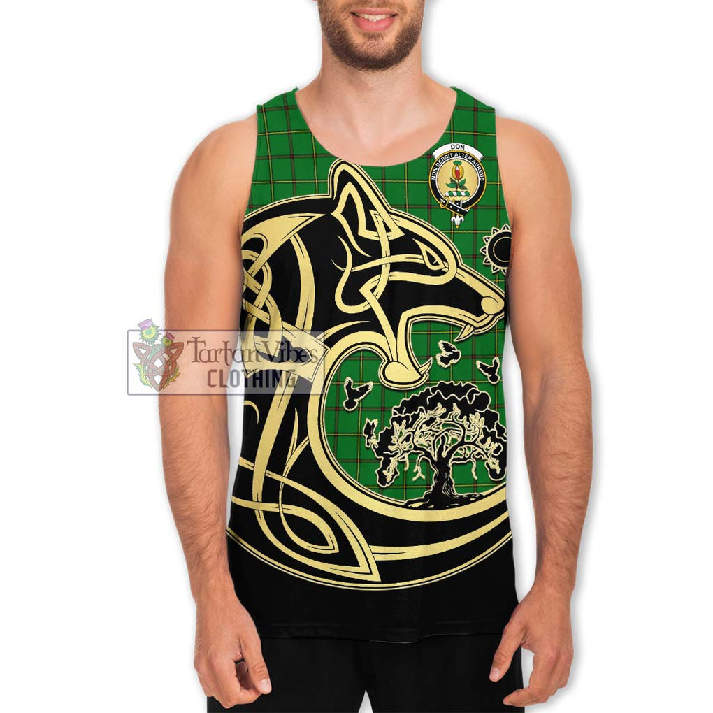 Don Tartan Men's Tank Top with Family Crest Celtic Wolf Style Men - Tartan Vibes Clothing
