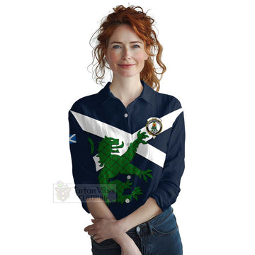 Don Tartan Lion Rampant Women's Casual Shirt Proudly Display Your Heritage with Alba Gu Brath and Clan Name Female - Tartan Vibes Clothing