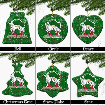 Don Tartan Christmas Ceramic Ornaments with Scottish Gnome Playing Bagpipes Ceramic - Tartan Vibes Clothing