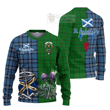 Don Tartan Knitted Sweater Happy St. Andrew's Day Half Tartan Style Unisex - Tartan Vibes Clothing