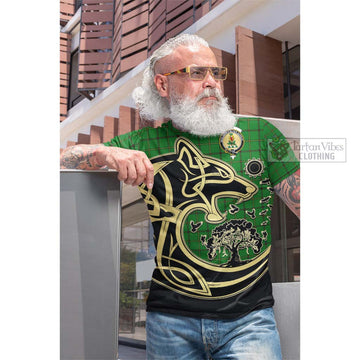 Don Tartan Cotton T-shirt with Family Crest Celtic Wolf Style Men's Shirt - Tartan Vibes Clothing
