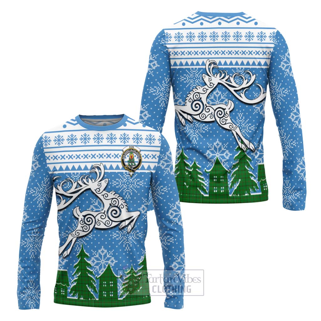 Don Clan Christmas Long Sleeve T-Shirt Celtic Reindeer Style Unisex - Tartan Vibes Clothing