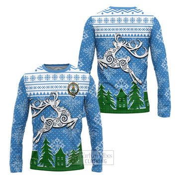 Don Clan Christmas Long Sleeve T-Shirt Celtic Reindeer Style Unisex - Tartan Vibes Clothing