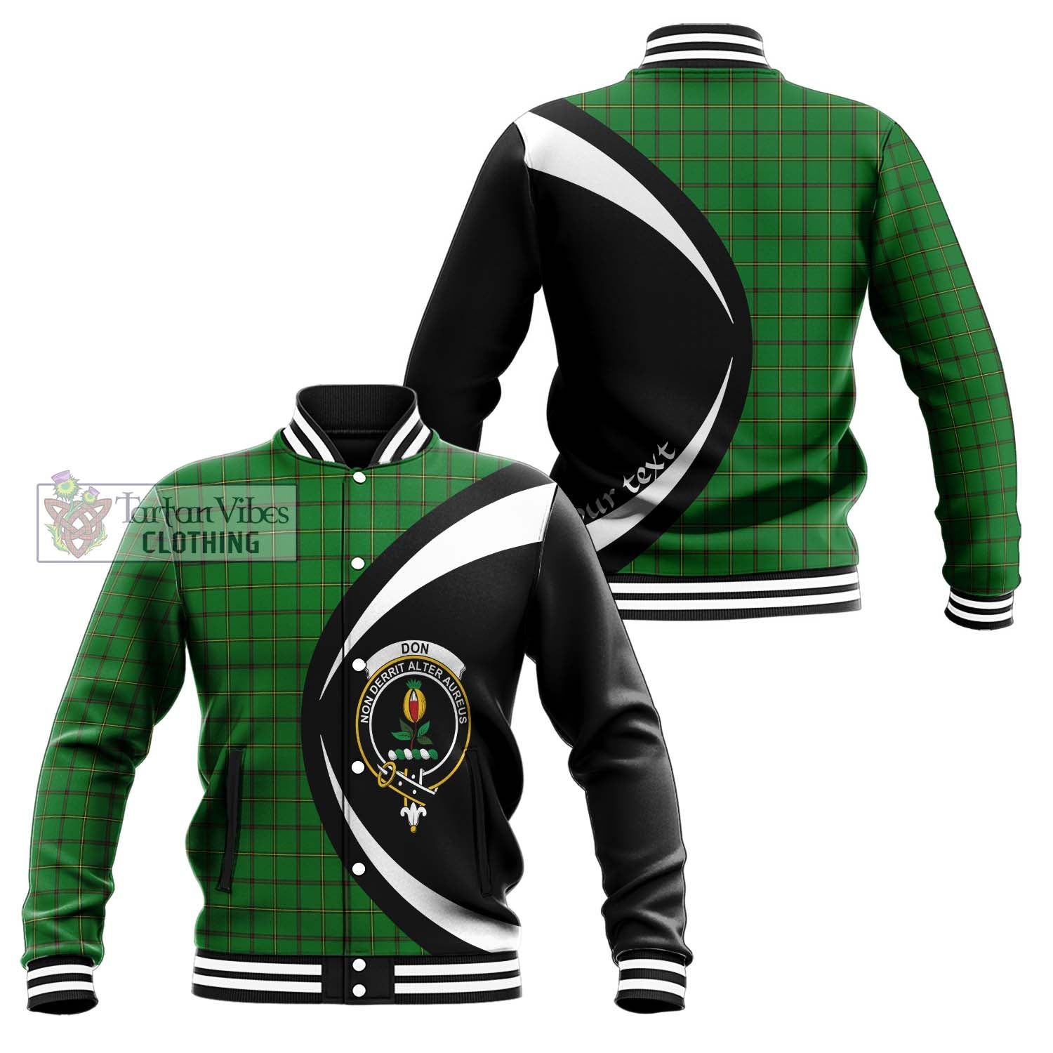 Don Tartan Baseball Jacket with Family Crest Circle Style Unisex - Tartan Vibes Clothing