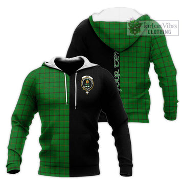 Don Tartan Knitted Hoodie with Family Crest and Half Of Me Style Unisex Knitted Pullover Hoodie - Tartan Vibes Clothing