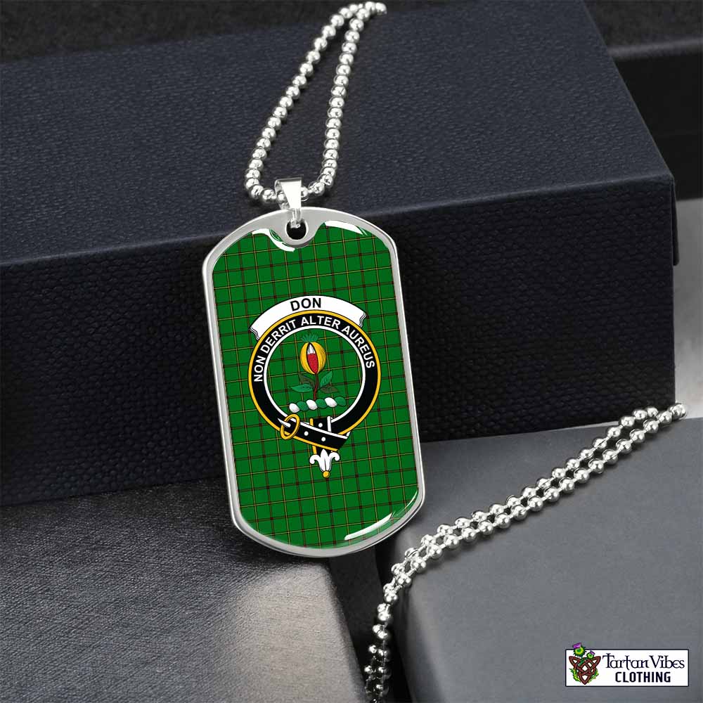Don Tartan Dog Tag Necklace with Family Crest Silver No - Tartan Vibes Clothing