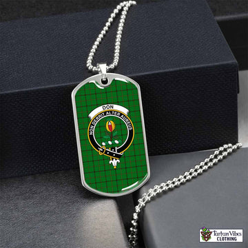 Tartan Vibes Clothing Don Tartan Dog Tag Necklace with Family Crest