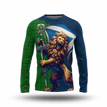 Don Tartan Family Crest Long Sleeve T-Shirt with Scottish Majestic Lion Unisex - Tartan Vibes Clothing