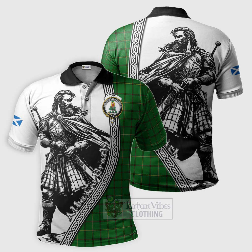 Don Tartan Clan Crest Polo Shirt with Highlander Warrior Celtic Style Kid - Tartan Vibes Clothing
