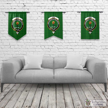 Don Tartan Gonfalon, Tartan Banner with Family Crest Rectangle - Tartan Vibes Clothing