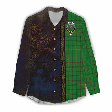 Don Tartan Family Crest Women's Casual Shirt Alba Gu Brath Be Brave Lion Ancient Style Female - Tartan Vibes Clothing