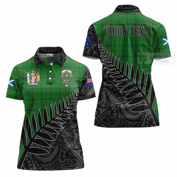 Don Crest Tartan Women's Polo Shirt with New Zealand Silver Fern Half Style Women - Tartan Vibes Clothing