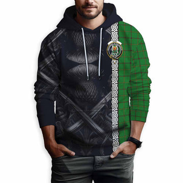 Don Tartan Hoodie with Family Crest Cross Sword Thistle Celtic Vibes Pullover Hoodie - Tartan Vibes Clothing
