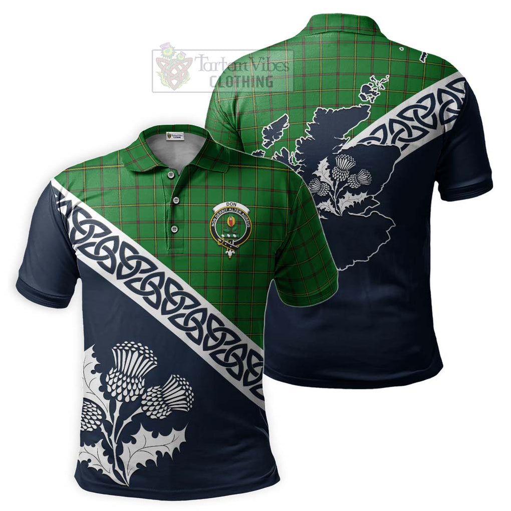 Don Tartan Polo Shirt Featuring Thistle and Scotland Map Kid - Tartanvibesclothing Store