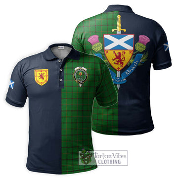 Don Tartan Polo Shirt Alba with Scottish Lion Royal Arm Half Style Kid - Tartan Vibes Clothing