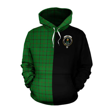 Don Tartan Cotton Hoodie with Family Crest and Half Of Me Style Pullover Hoodie XS - Tartan Vibes Clothing