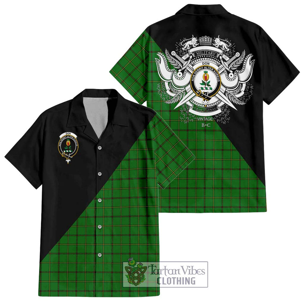 Don Tartan Hawaiian Shirt with Family Crest and Military Logo Style Kid - Tartan Vibes Clothing