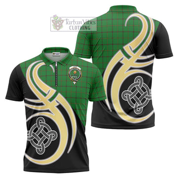 Don Tartan Zipper Polo Shirt with Family Crest and Celtic Symbol Style Unisex - Tartan Vibes Clothing