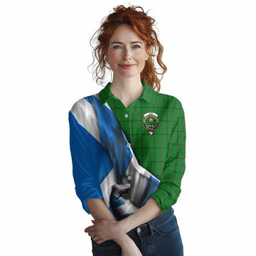 Don Tartan Women's Casual Shirt with Family Crest Scotland Patriotic Style Female - Tartan Vibes Clothing
