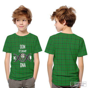 Don Tartan Kid T-Shirt with Family Crest DNA In Me Style Youth XL Size14 - Tartan Vibes Clothing