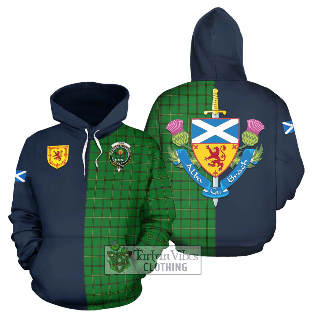 Don Tartan Hoodie Alba with Scottish Lion Royal Arm Half Style Zip Hoodie - Tartan Vibes Clothing