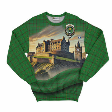 Don Tartan Family Crest Sweatshirt with Scottish Ancient Castle Style Unisex - Tartan Vibes Clothing