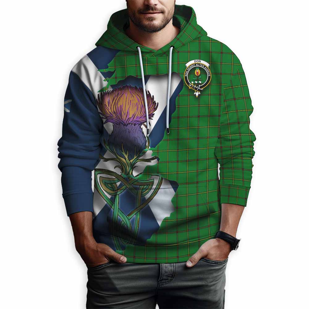 Don Tartan Family Crest Hoodie Scottish Thistle Celtic Inspired Pullover Hoodie - Tartan Vibes Clothing