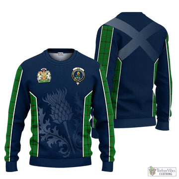Tartan Vibes Clothing Don Tartan Knitted Sweatshirt with Family Crest and Scottish Thistle Vibes Sport Style