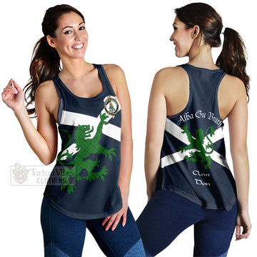 Don Tartan Lion Rampant Women's Racerback Tanks Proudly Display Your Heritage with Alba Gu Brath and Clan Name 4XL - Tartan Vibes Clothing