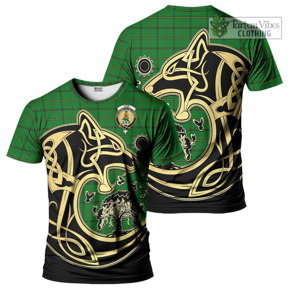 Don Tartan T-Shirt with Family Crest Celtic Wolf Style Kid's Shirt - Tartan Vibes Clothing