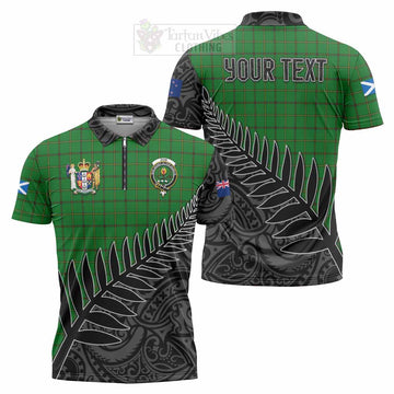 Don Crest Tartan Zipper Polo Shirt with New Zealand Silver Fern Half Style Unisex - Tartan Vibes Clothing