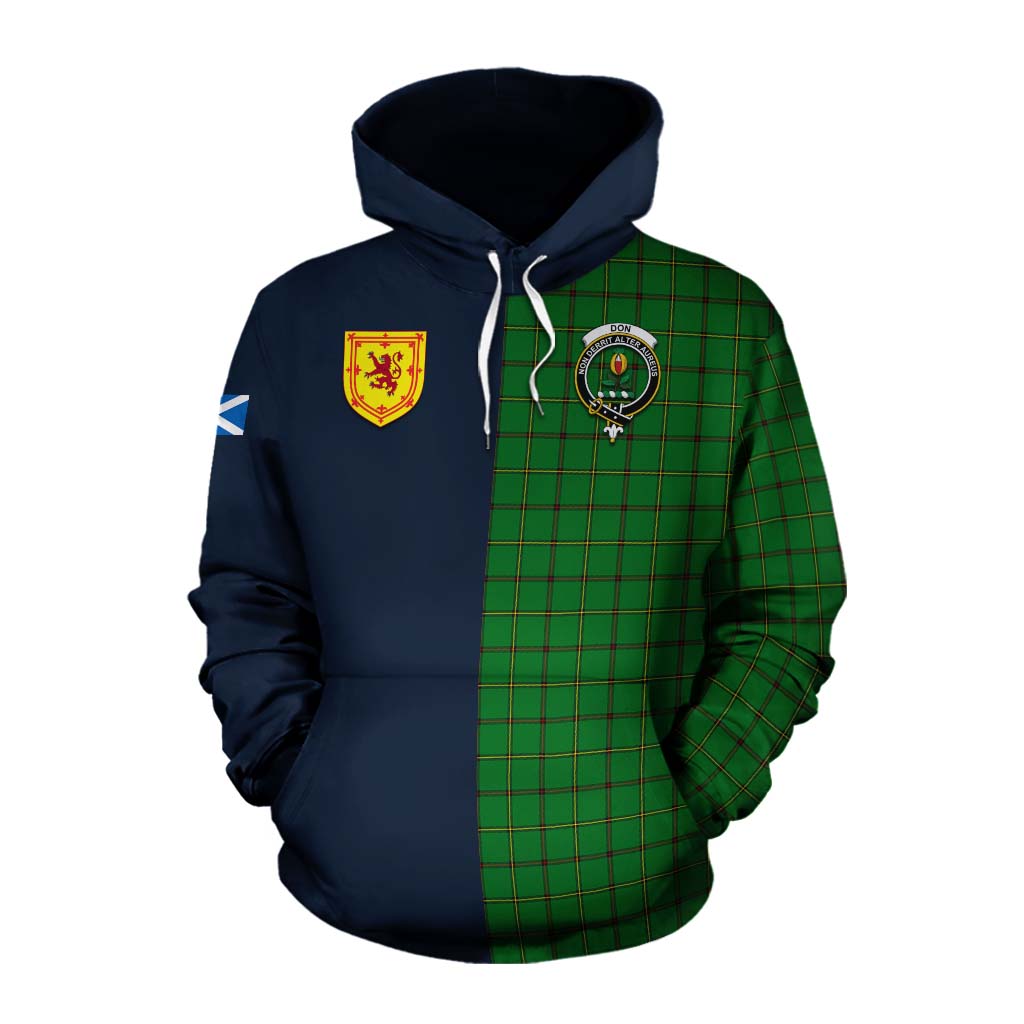 Don Tartan Cotton Hoodie Alba with Scottish Lion Royal Arm Half Style Pullover Hoodie XS - Tartan Vibes Clothing