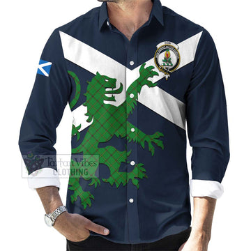 Don Tartan Lion Rampant Long Sleeve Button Shirt Proudly Display Your Heritage with Alba Gu Brath and Clan Name Men's Shirt - Tartan Vibes Clothing