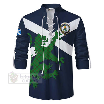 Don Tartan Lion Rampant Ghillie Kilt Shirt Proudly Display Your Heritage with Alba Gu Brath and Clan Name - Tartan Vibes Clothing