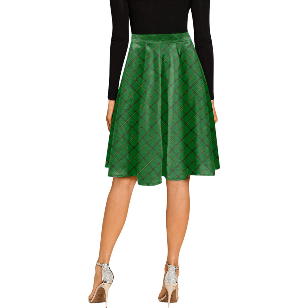 Don Tartan Melete Pleated Midi Skirt Cross Style - Tartan Vibes Clothing