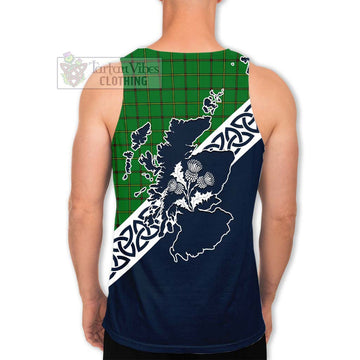 Don Tartan Men's Tank Top Featuring Thistle and Scotland Map - Tartan Vibes Clothing