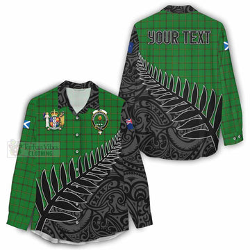 Don Crest Tartan Women's Casual Shirt with New Zealand Silver Fern Half Style - Tartan Vibes Clothing