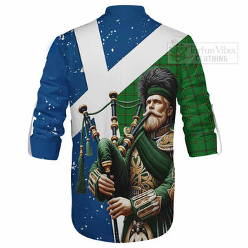 Don Tartan Ghillie Kilt Shirt with Family Crest Scottish Bagpiper Vibes - Tartan Vibes Clothing
