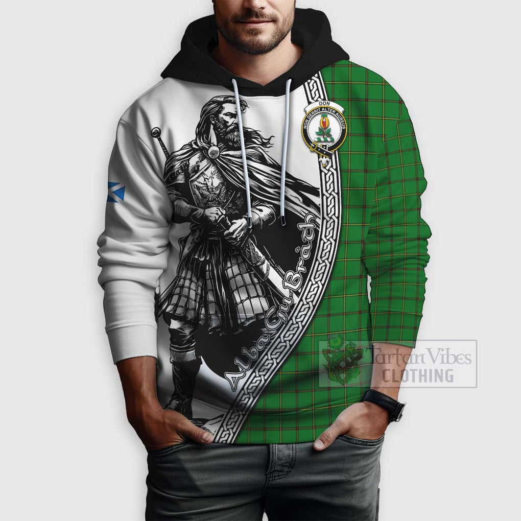 Don Tartan Clan Crest Hoodie with Highlander Warrior Celtic Style - Tartan Vibes Clothing