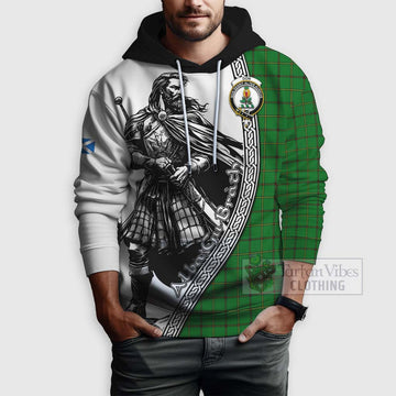 Don Tartan Clan Crest Hoodie with Highlander Warrior Celtic Style - Tartan Vibes Clothing