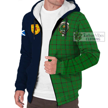 Don Tartan Sherpa Hoodie Alba with Scottish Lion Royal Arm Half Style - Tartan Vibes Clothing
