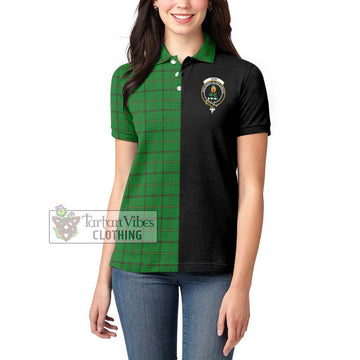 Don Tartan Women's Polo Shirt with Family Crest and Half Of Me Style - Tartan Vibes Clothing