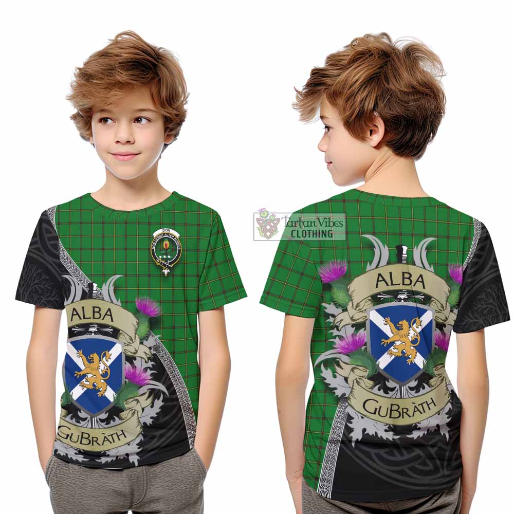 Don Tartan Family Crest Kid T-Shirt Lion Rampant Royal Thistle Shield Celtic Inspired - Tartan Vibes Clothing