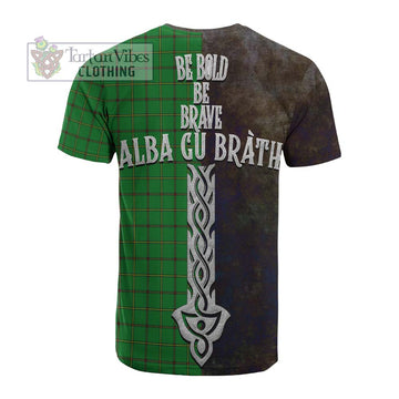 Don Tartan Family Crest Cotton T-shirt Alba Gu Brath Be Brave Lion Ancient Style - Tartan Vibes Clothing