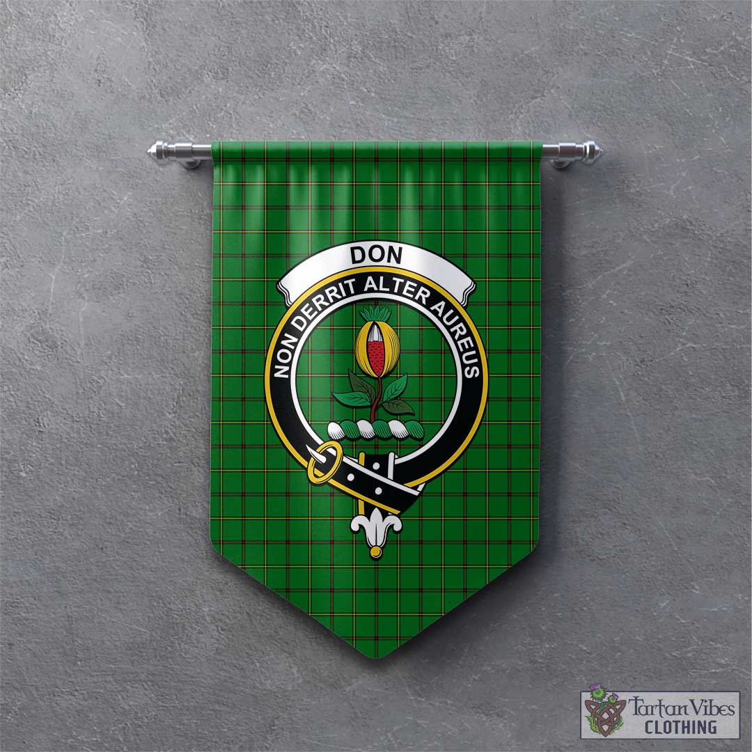 Don Tartan Gonfalon, Tartan Banner with Family Crest - Tartan Vibes Clothing