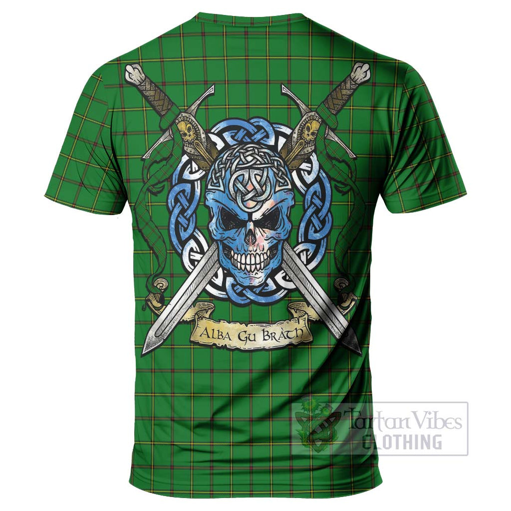 Don Tartan T-Shirt with Family Crest Celtic Skull Style - Tartan Vibes Clothing