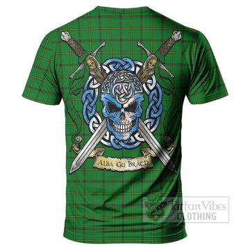 Don Tartan T-Shirt with Family Crest Celtic Skull Style - Tartan Vibes Clothing