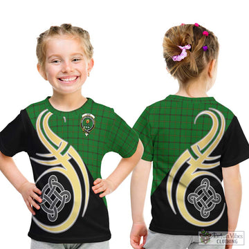 Don Tartan Kid T-Shirt with Family Crest and Celtic Symbol Style - Tartan Vibes Clothing
