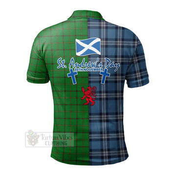 Don Tartan Polo Shirt Happy St. Andrew's Day Half Tartan Style - Tartan Vibes Clothing